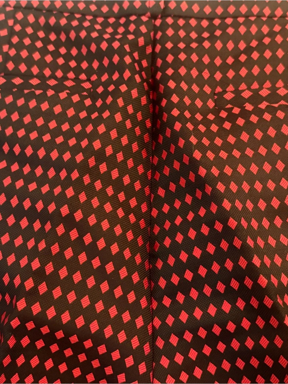 Women’s Patterned Dress Pants in Red and Black